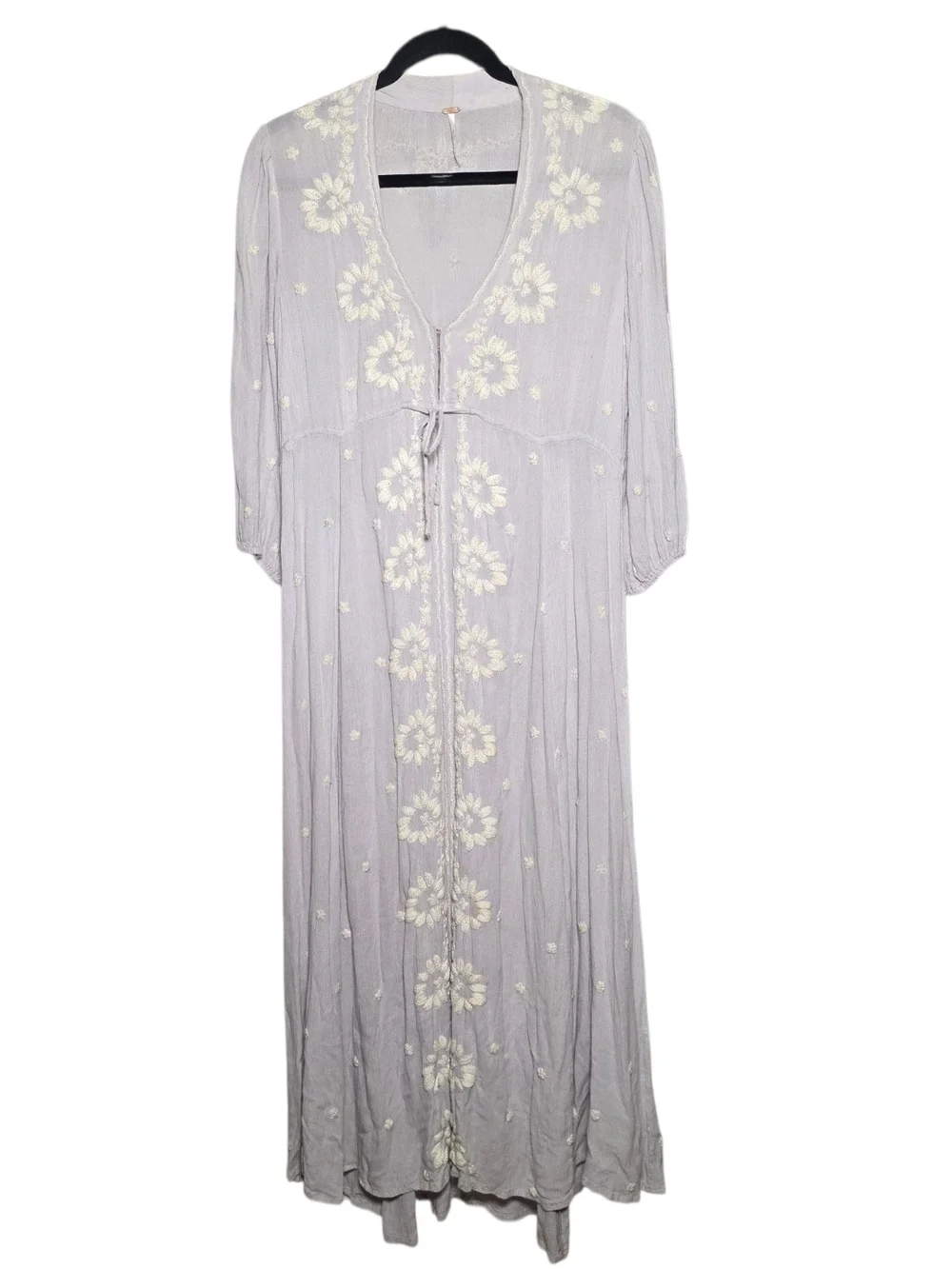 Free People Embroidered Fable Maxi Dress Lilac Floral Size XS
